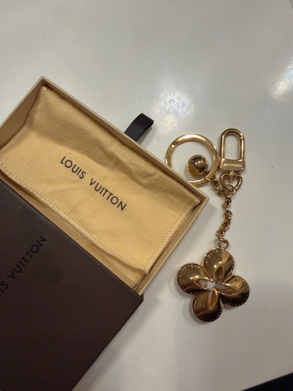 Louis Vuitton Gold Monogram Flower Key & Card Holder Charm - Picture 2 of 5